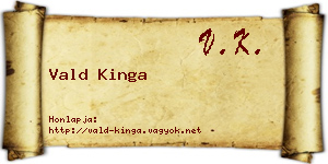 Vald Kinga névjegykártya